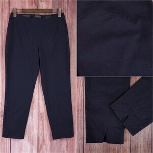 Peserico Sign Size 44 US 8 Italy Textured Cotton Stretch Ankle Pants Side Zip